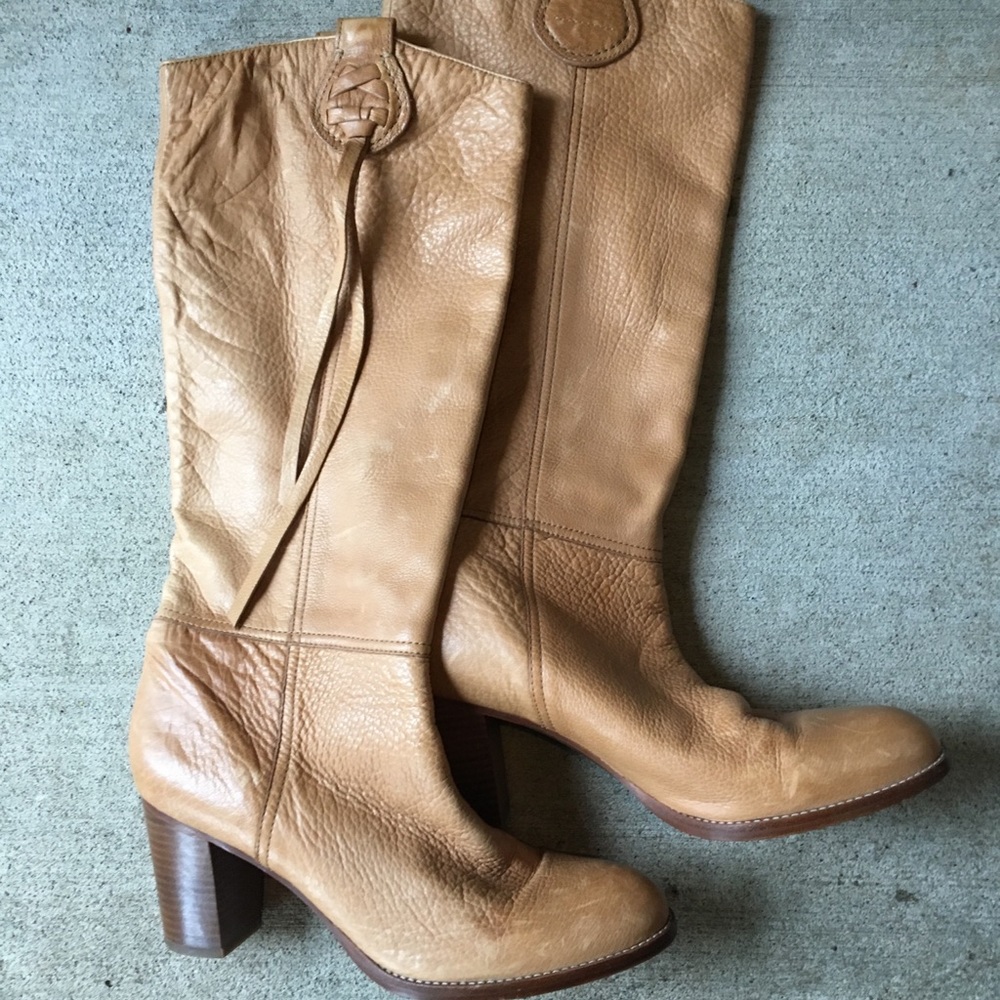 Coach soft caramel leather boots